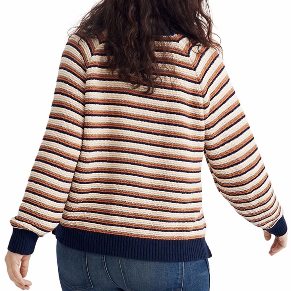 NWT $88 Madewell Arden Striped V-Neck CROPPED Sweater in XS or XXS! - Picture 4 of 7